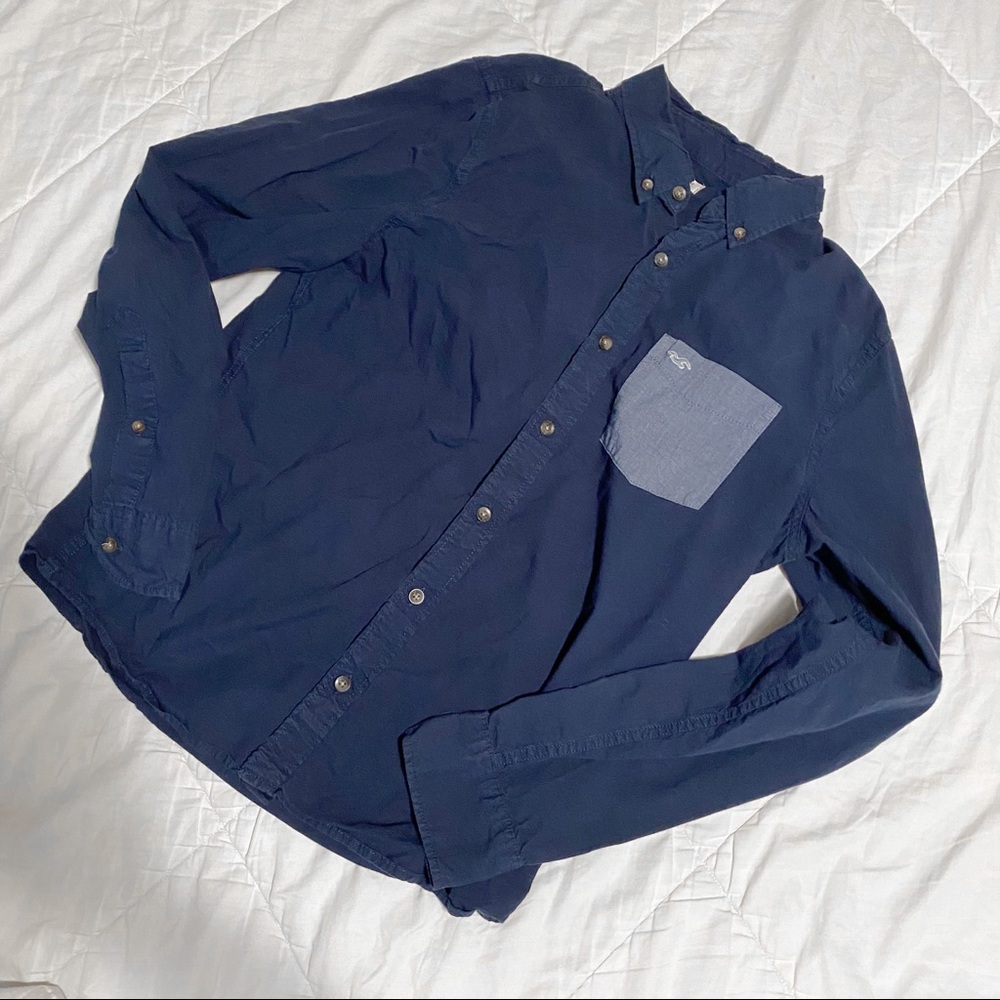 HOLLISTER: Color-block Button-Up Shirt